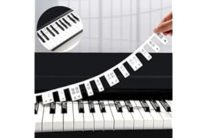 Removable Piano Keyboard Note Labels for Beginners, Silicone Piano Key Notes Guide for Kids, 88-Key Full Size Piano Key Lette
