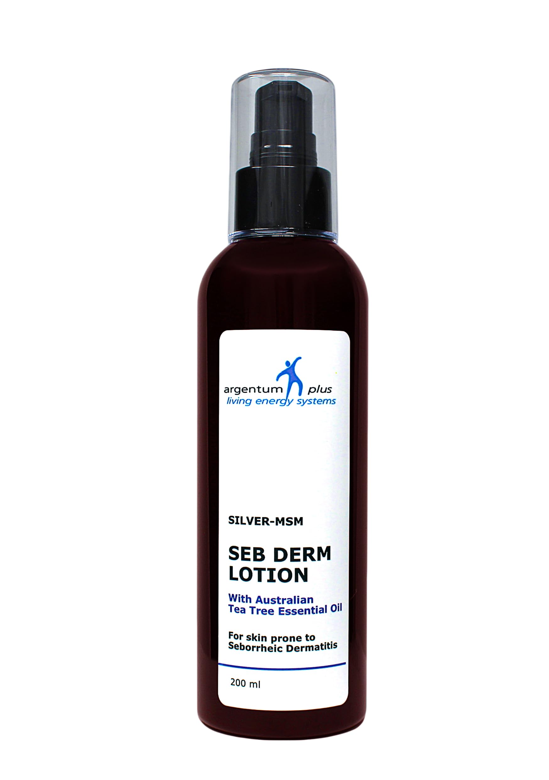 argentum plus - Silver-MSM Seb Derm Lotion with Australian Tea Tree 200ml | For skin prone to seborrheic dermatitis