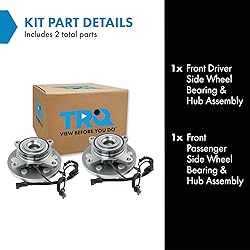 TRQ 2 Piece Front Wheel Bearing & Hub Assembly Set