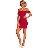 HOWOEJUD Cocktail Dresses Summer Off Shoulder Sexy Bodycon Ruched Mesh Graduation Wedding Guest Mini Short Dress