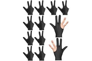 Waaqkid 10 PCS 3 Fingers Pool Glove, Universal Billiards Gloves for Men & Women, Breathable Elastic Guantes De Billar Left & Right Hand