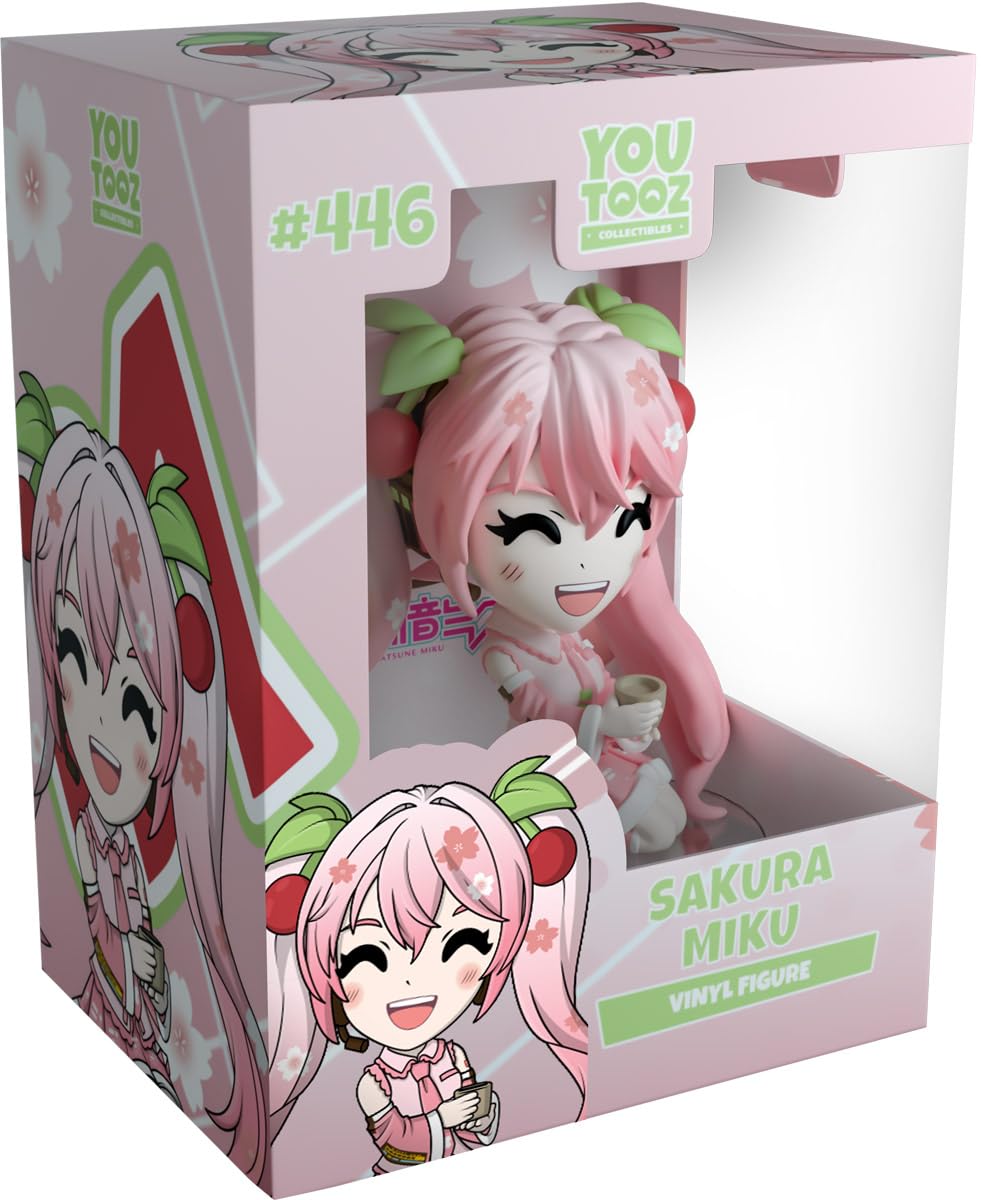 Youtooz Sakura Hatsune Miku Figure, 3.6" inch Sakura Miku Vinyl Figure, Collectible Hatsune Miku Figurine, Anime Inspired by Youtooz Music Collection