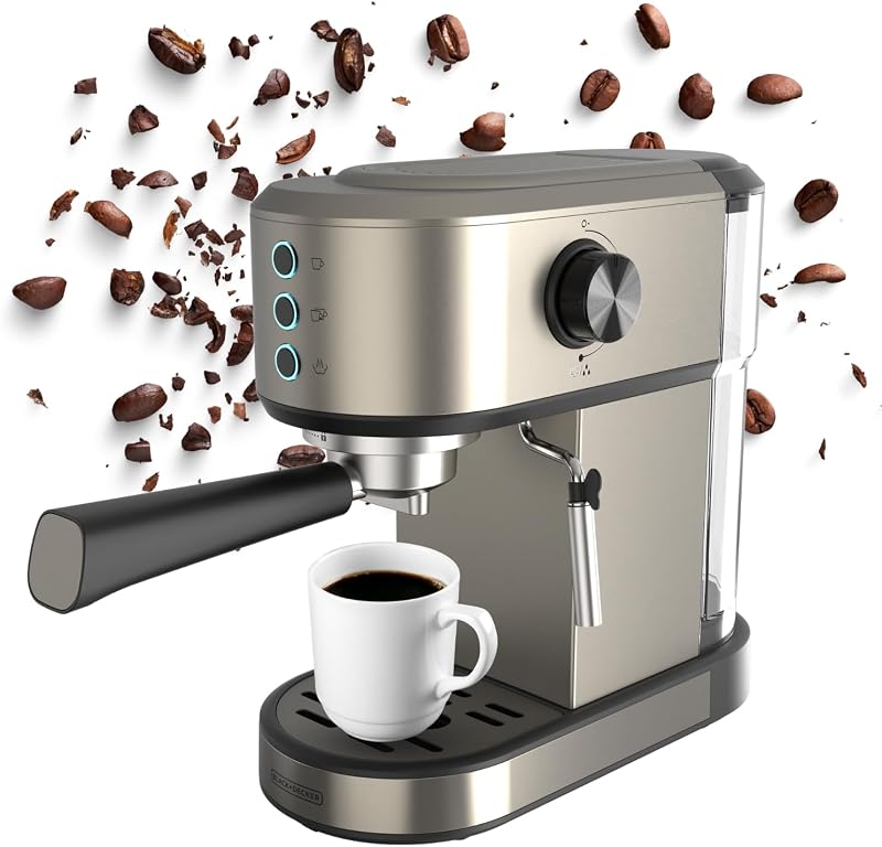 - Espressomaschine BXCO1350E | 1350W | 20 Bar Druck | Thermoblock-System | 1-2 Tassen Filter | Drehbare Dampfdüse | Abnehmbarer 1L Wassertank | Tassenwärmer & Tropfschale — Foto 1 von 8