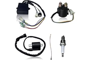 QINLANAP CDI Box for Yamaha Big Bear 350 YFM350FW 4x4 Moto 4 YFM350ER YFM350 FW ER 1987-1988 Replace Part No.1YW-85540-20-00 1YW855402000 with Start Solenoid Relay Ignition Coil&Spark Plug