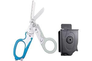 Elegital Emergency Response Shears, Stainless Steel Foldable Scissors Pliers, Outdoor Camping Rescue Scissors Tools, Blue,aqua