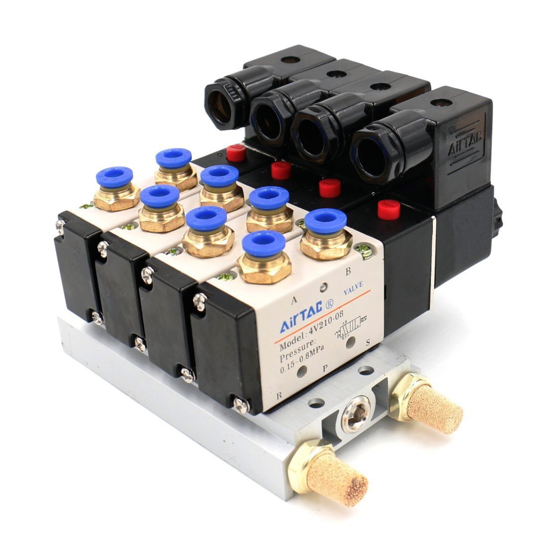 Woljay Solénoïde Electrovanne Pneumatique PT 1/4 Soupape dair 4V21008