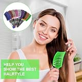 URAQT Hair Brush Boar Bristle Paddle Mint Green Detangle Soft Massage view 7