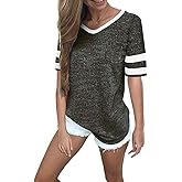 OMSJ Womens Summer Tops Casual Short/Long Sleeve T-Shirts