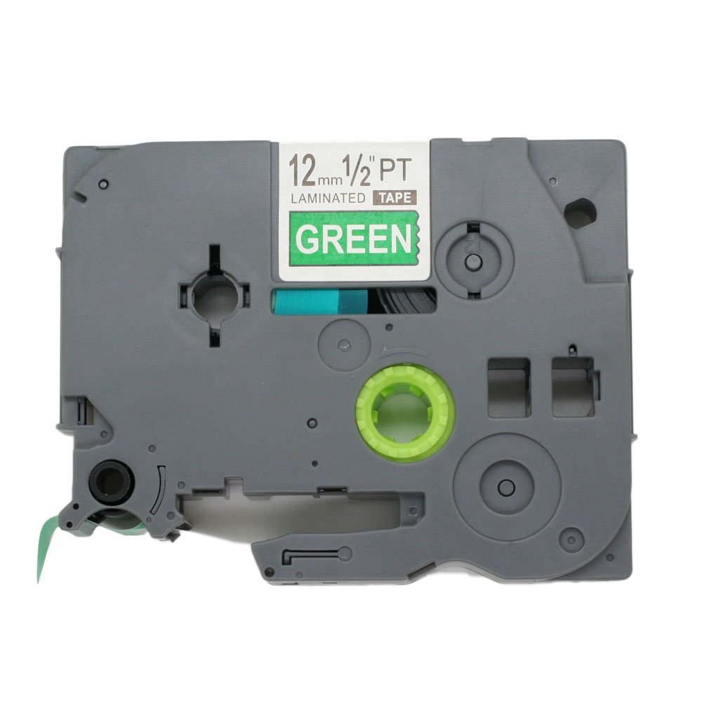 BROVACS 1 Pack White on Green Label Tape Compatible for Brother P-Touch TZ 735 TZe 735 12mm 1/2" OPA1173E