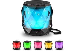 LFS Portable Bluetooth Speaker with Lights, LED Wireless Speaker, Magnetic Waterproof Speaker, 7 Color Lights, TWS Pairing, M