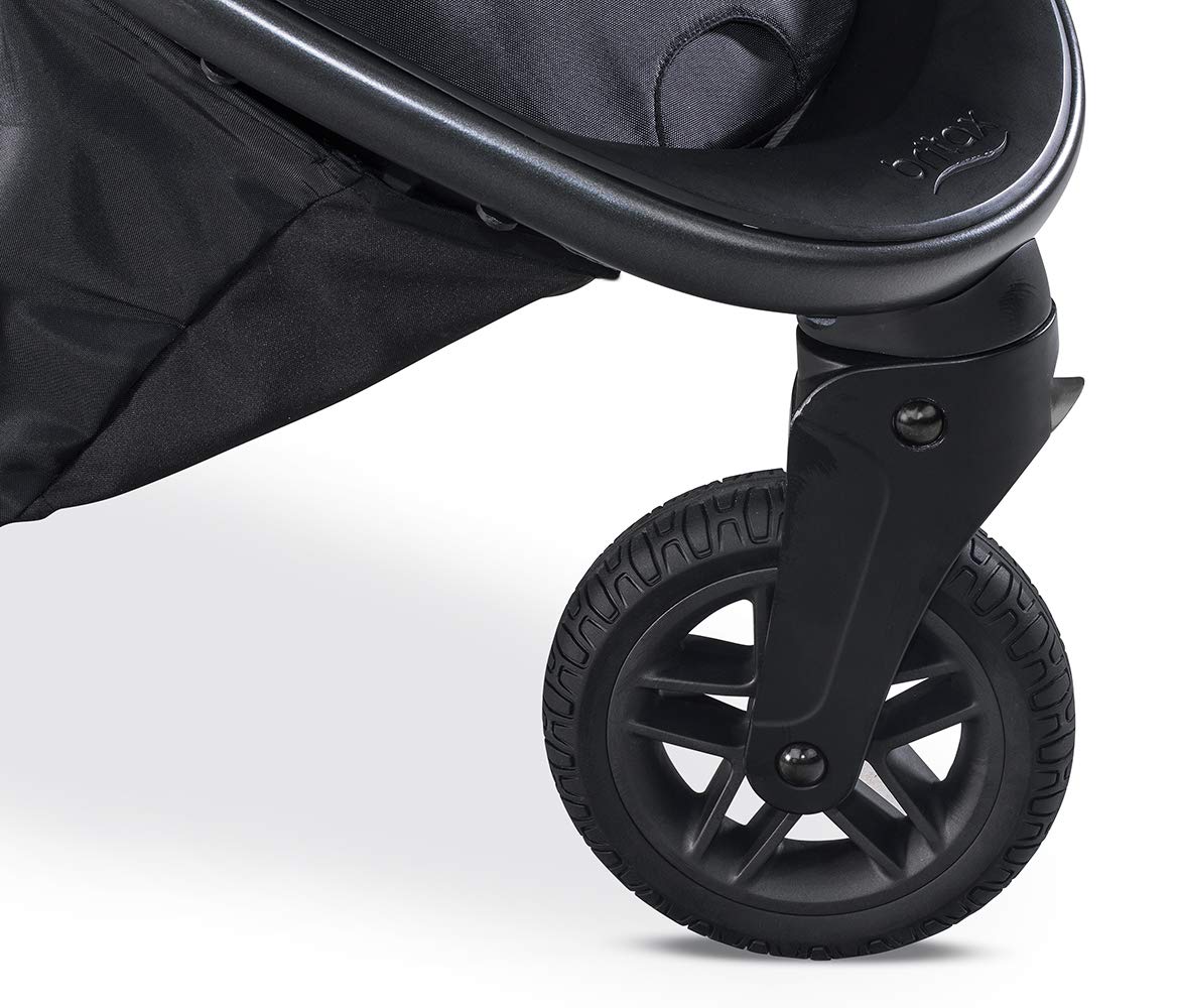 Britax B-Free Stroller, Midnight - All Terrain Tires, Adjustable Handlebar, One Hand Fold, Large UV50 Canopy