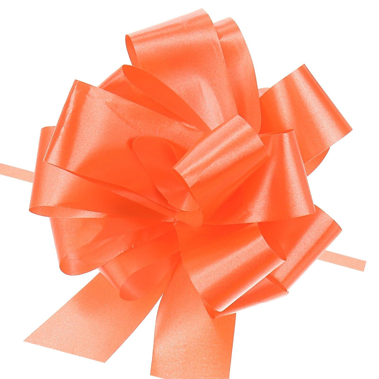 MACHSWON 20pcs 5 Inch Orange Pull Bow Big Gift Bows Solid Color Plastic Flower for Wedding Car Baskets Presents Christmas Party Decoration