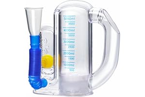 KSWEGKC Incentive Spirometer,Breathing Exercise Device for Lungs,Deep Breathing Trainer for Children and Adults,5000ml Capacity Measurement with Flow Indicator