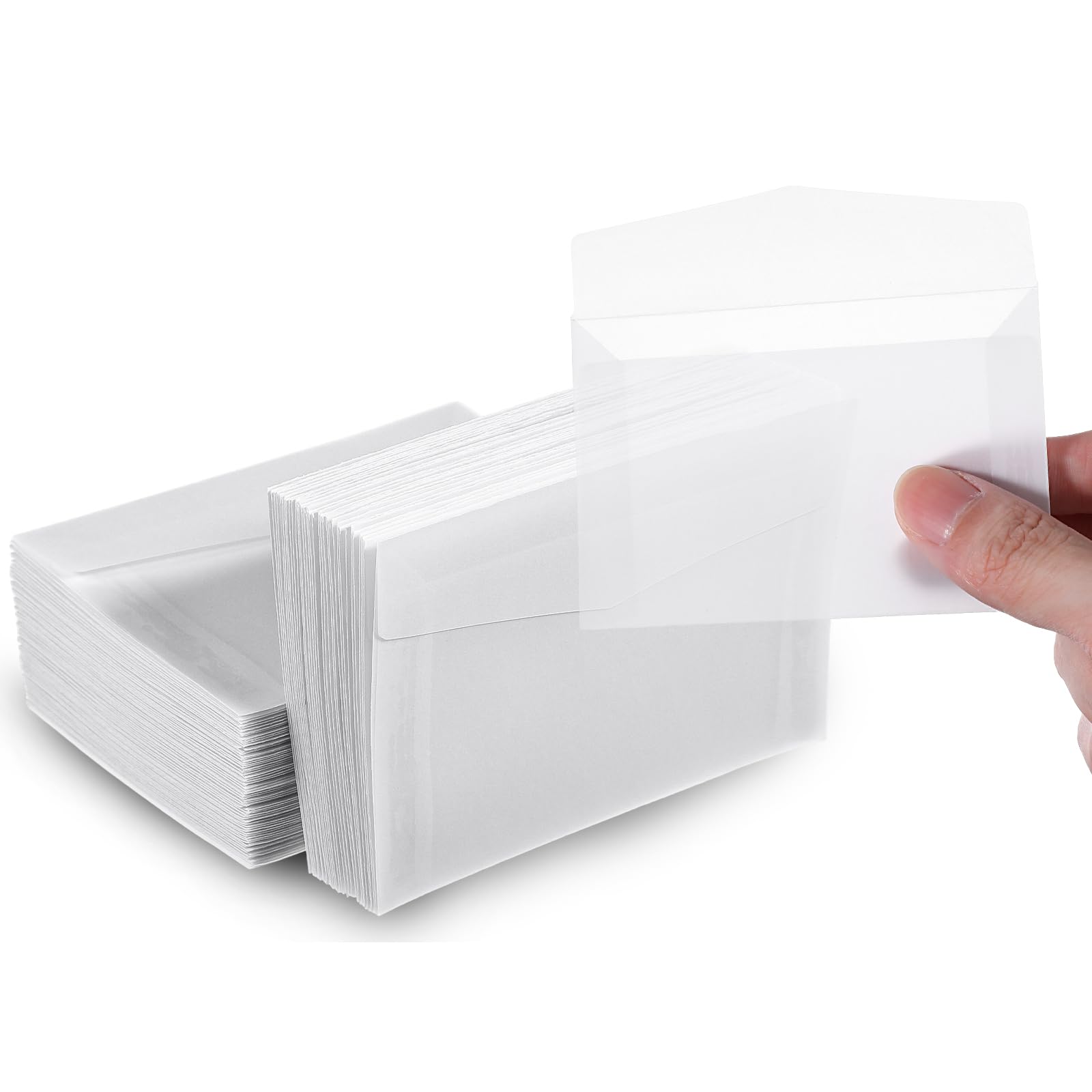 Photo 1 of 100Pcs Glassine Envelopes, 3.9×2.7 Inches Mini Lotto Ticket Holders, Transparent Glassine Bags, Small envelopes, Glassines Paper Bags for Stamp Scratch Ticket Wedding Favor Craft Project