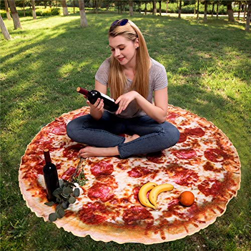 Jorbest Burritos Tortilla Blanket for Adult and Kids, Comfort Throw Blanket, Novelty Round Food Blanket for Everyone - Diameter 60 inches, Pizza Blanket - Thumbnail 6