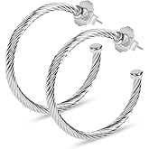 JadeAngel Inspired Designer Twisted Hoop Earrings for Women Fashion Jewelry Cable Wire Half Hoop Earrings for Women Gift