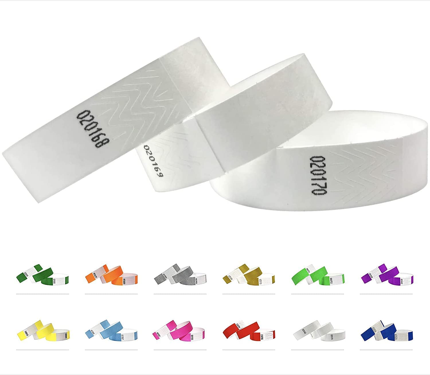 Eventitems Tyvek Wristbands, 1000 Pack - White, Durable and Water Resistant Wristbands for Events