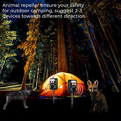 JIA LE Ultrasonic Animal Repeller, Outdoor Solar Powered Weatherproof Repeller, Motion Activated with Flashing LED Light and Sound Effectively Scares Away Cats, Dogs, Squirrels, Racoon (Grass Green) - Thumbnail 4