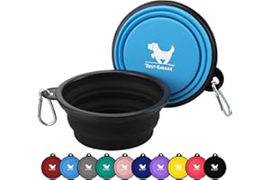 REST-EAZZZY Collapsible Dog Bowls for Travel, 2-Pack Dog Portable Water Bowl for Dogs Cats Pet Foldable Feeding Watering Dish for Traveling Camping Walking with 2 Carabiners, BPA Free