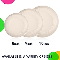 Homienly Wheat Straw Plates 8 PCS Unbreakable