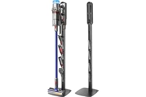 KUKIKAN Vacuum Stand Holder for Dyson Gen5 V8 V15 V12 V11 V10 V7 V6, FrontLine Metal Floor Docking Station with Built-in Cord Management, Space-Saving Organizer with 4 Hooks for Cordless Vacuum & Accessories