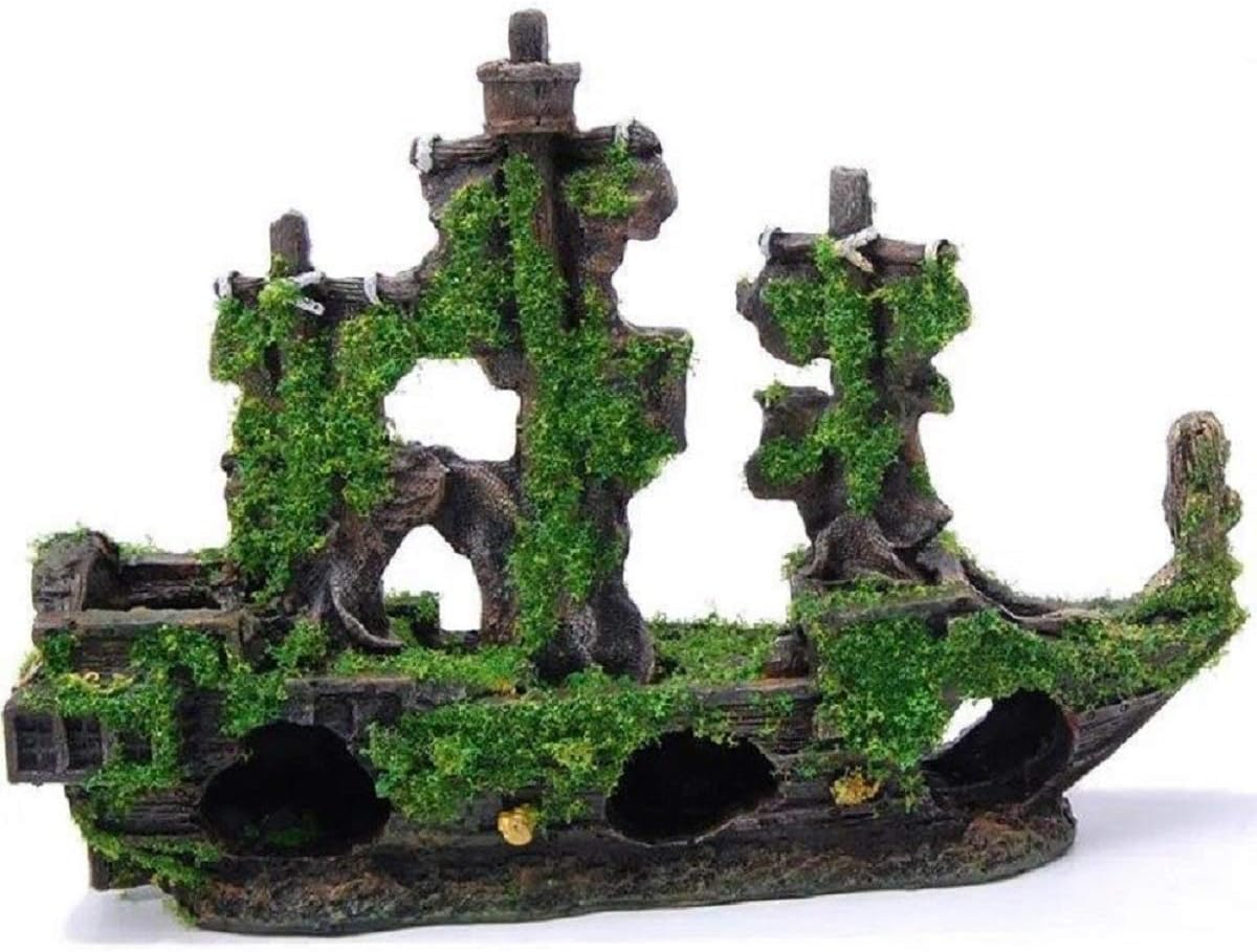 pirate ship aquarium ornament
