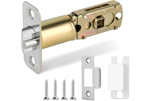 Gaurqiah Adjustable Dead Latch 2-3/8'' or 2-3/4'' for 45° Rotation Entry Door Lock Replacement Latch, Satin Nickel