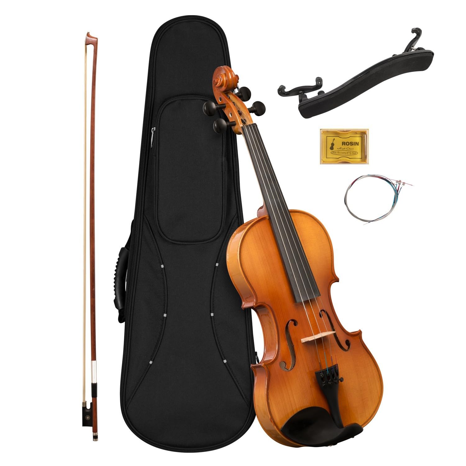 CASCHA 1/4 Violin Set for Beginners, Students and Children, Solid Violin incl. Bow, Rosin, Strings, Shoulder Rest, Case