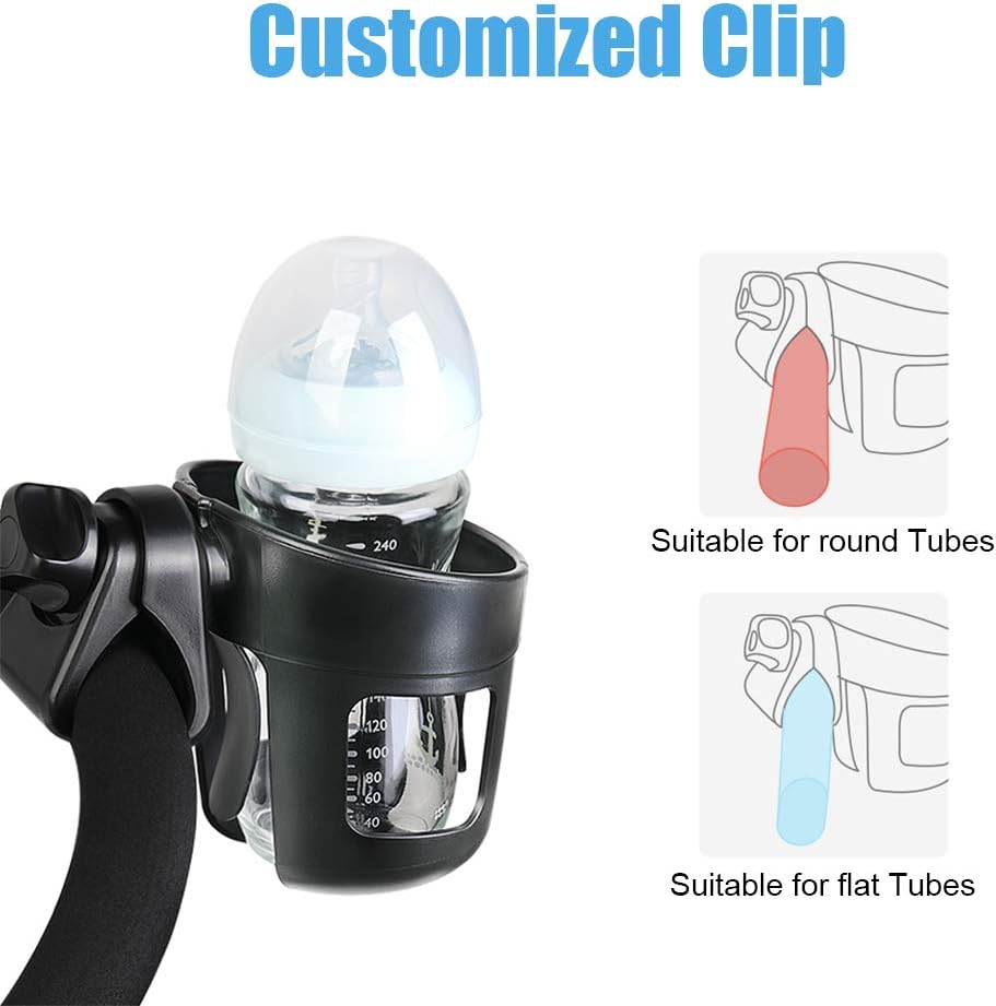 Emoly Upgraded Baby Cup Holder, Universal Stroller Cup Holder Bottle Holder Large Caliber Designed 360 Degrees Rotation Fit for Baby Stroller, Bicycle, Wheelchair, Walker, Trolleys: Electronics