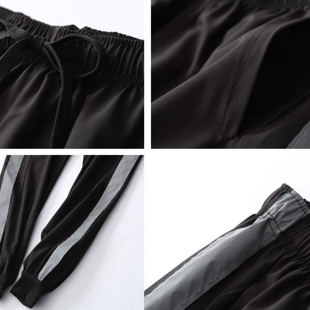 newlashua Women\'s Jogger Pants Light Weight Outdoor Workout Running Pants L Black