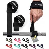 BOOTMOON Lifting Wrist Straps for Weightlifting, One-Hand Snap Lock | Padded Cotton Gym Straps, Wrist Wraps for Deadlifts, Training Accessories for Men Women, Lifting Wrist Straps, One-Hand Snap