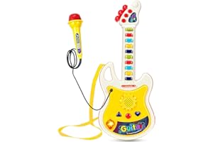 YNANIMERY Toddler Guitar, Musical Instruments Toys for Toddlers 1-3, Kids Electric Guitar with Microphone & Piano Set- Montessori Karaoke Music Toys for 3 4 5 Year Old Boys Girls Pretend Play Gifts