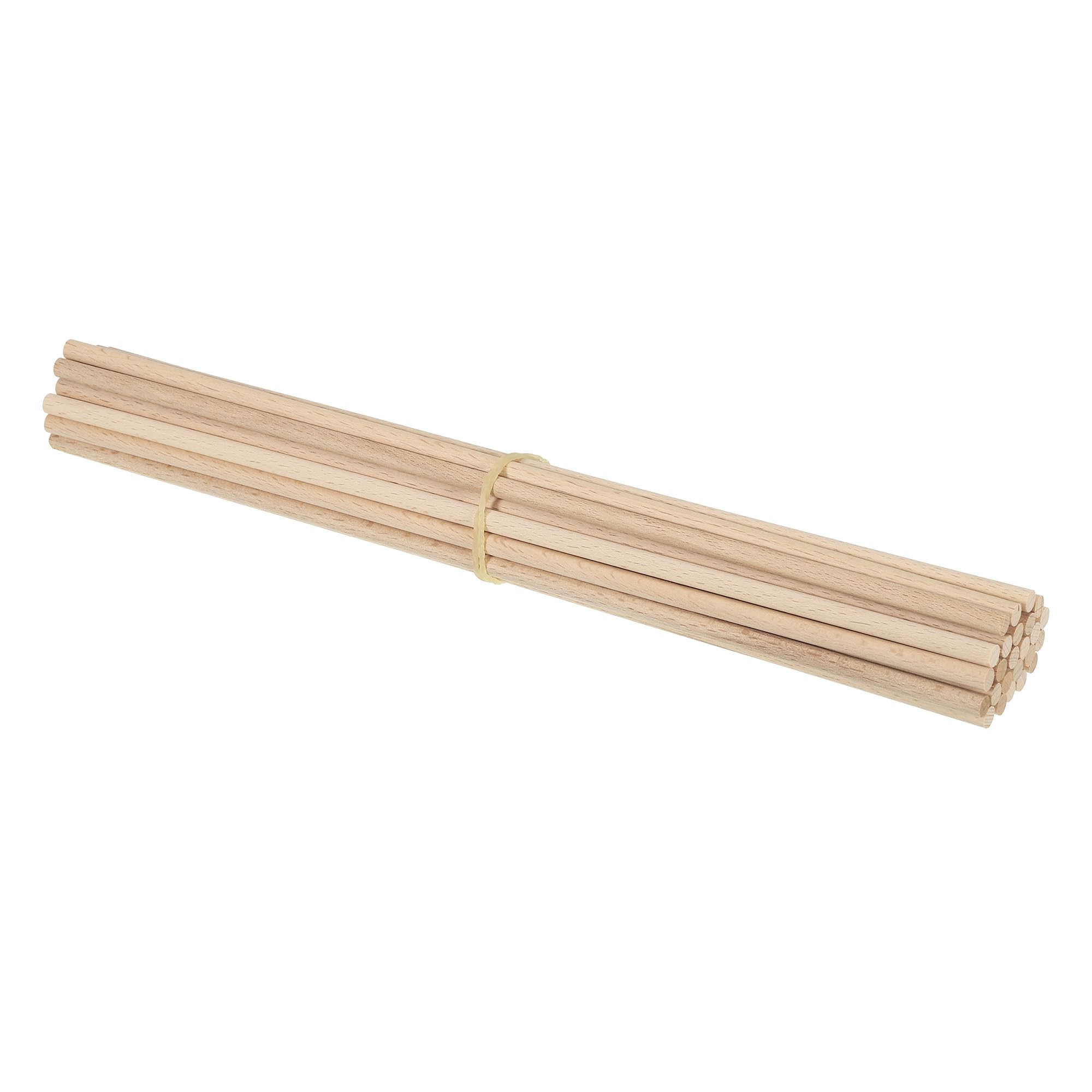 PATIKIL 1/4 x 12 Inch Dowel Rods Wood Sticks, 25 Pcs Unfinished Wooden Dowel Rods Round Dowels Hardwood Sticks for DIY Crafts and Home Decor