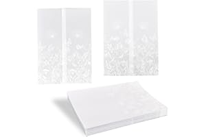 50pcs Pre-Folded Vellum Jackets for 5x7 Invitations, Wildflower Vellum Paper Sleeves & Wraps Wedding Invitation Accessories f
