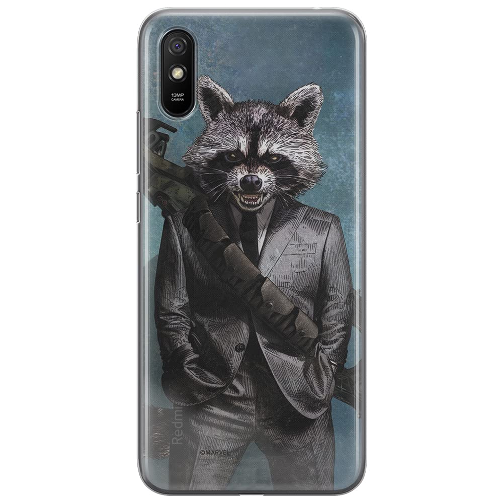 ERT GROUP mobile phone case for Xiaomi REDMI 9A original and officially Licensed Marvel pattern Rocket 002 optimally adapted to the shape of the mobile phone, case made of TPU