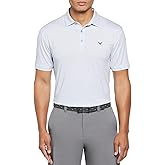 Callaway Men's Performance Short Sleeve Golf Polo (Small, White Chambray)