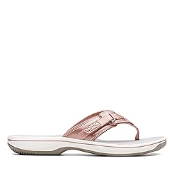 Clarks Women's Breeze Sea Flip-Flop, Rose Gold, 6
