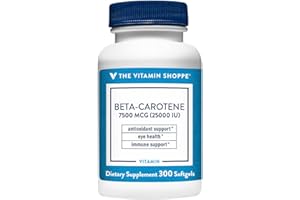 The Vitamin Shoppe Beta-Carotene 2,500IU (Vitamin A), Antioxidant Support for Vision & Immune Health (300 Softgels)