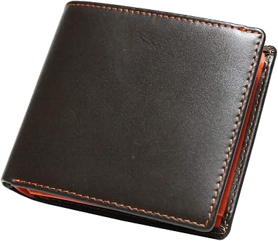 Amazon ブラウン オレンジ コードバン 本革 馬革 レザー 二つ折り 財布 2つ折り 短財布 メンズ レディース 男性 小銭入れあり 薄型 折りたたみ 極薄財布 ミニ財布 おりたたみ 短サイフ ホースレザー 革 本皮 サイフ F 378b 財布