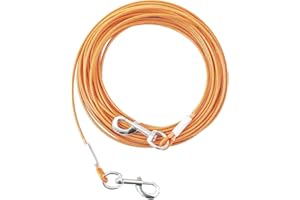20FT Dog Tie Out Cable for Large Dogs,Dog Chains for Outside,Durable Dog Runner Tether Line for Outdoor,Heavy Duty Dog Tie Ou