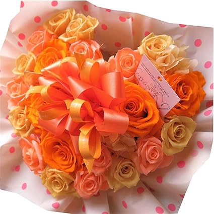 Amazon ハート バラ 花束風 プリザーブドフラワー使用 黄色 オレンジバラ ハートのプリザーブドフラワー フラワーガーデンリーブス プリザーブドフラワー 通販 Amazon ハート バラ 花束風 プリザーブドフラワー使用 黄色 オレンジバラ ハートのプリザーブドフラワー フラワーガーデンリーブス プリザーブドフラワー 通販