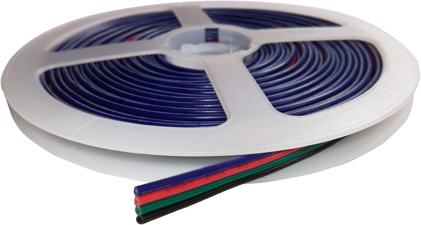 4Pin Extension Cable Wire Cord 20 Gauge Electrical Wire 4 Conductor RGB Cable UL1007 for LED Strip Lights, 16.4ft