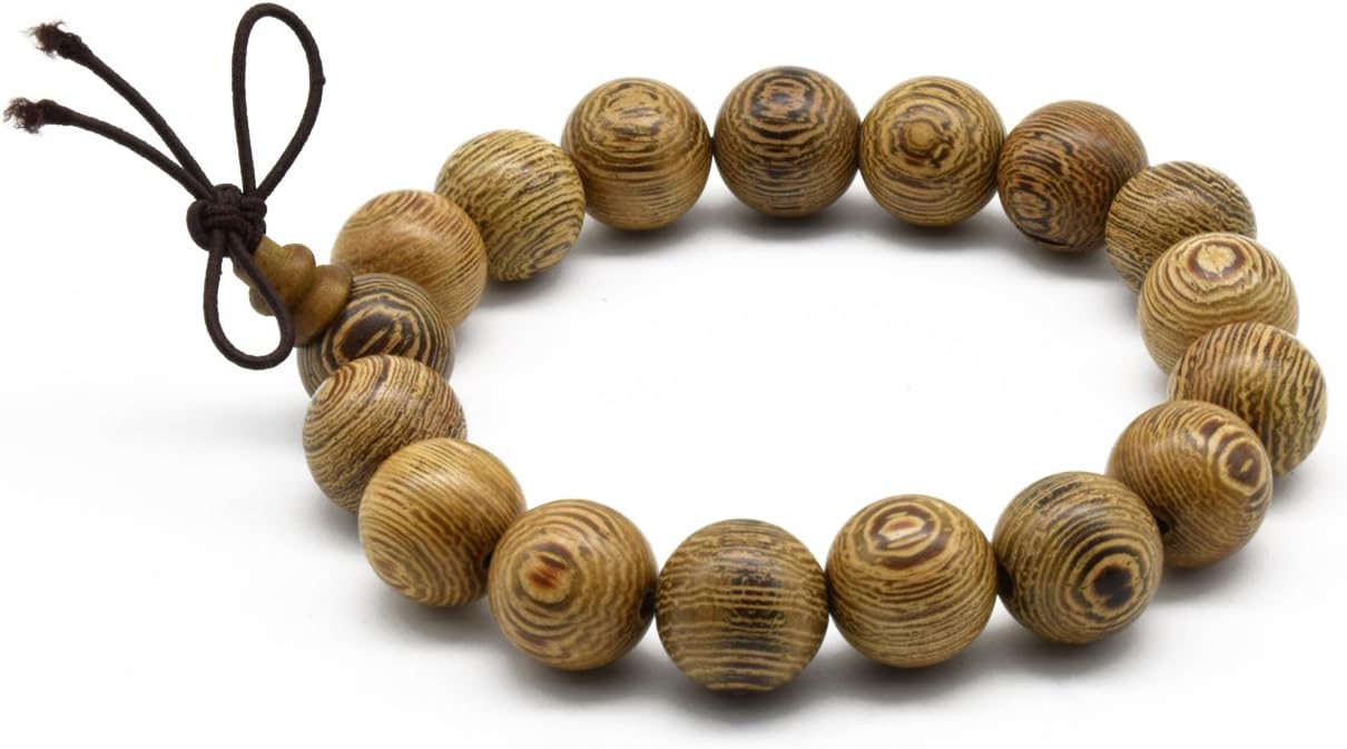 Zen Dear Unisex Natural Wenge Mala Prayer Beads Necklace Bracelet Meditation Buddhist Rosary Mala Beads