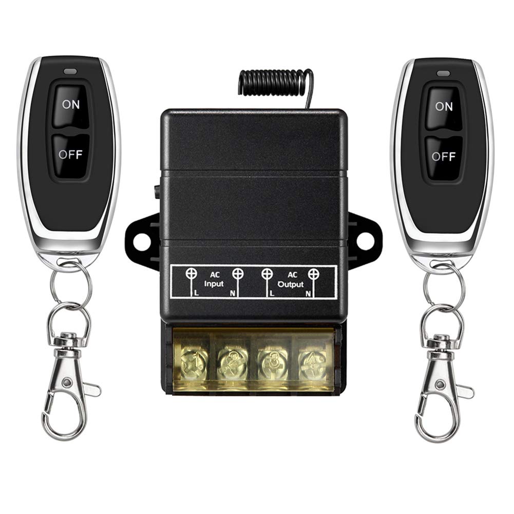 YETOR Wireless Remote Switch,220V/230V/240V /40A Relay Wireless RF Switch for Household Appliances, Pump,Lights Ceiling and Electrical Equipment with 328ft Long Range（Remote Switch 230V)