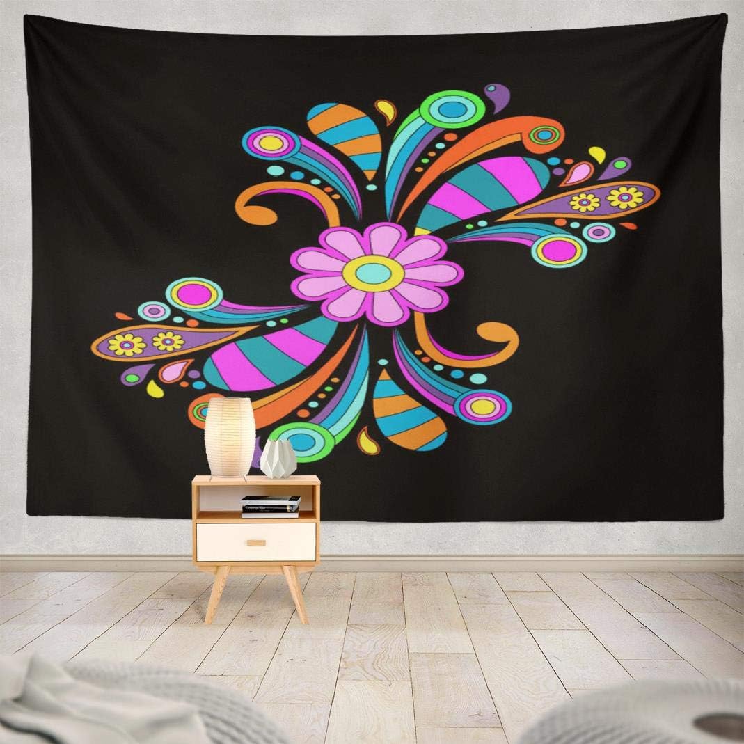 WAYATO Summer Psychedelic Wall Hanging Tapestry, 80X60 Inches Abstract Psychedelic Groovy Art Color Music Wall Tapestry for Home Decorations Bedroom Dorm Decor