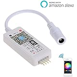 LED Wifi Controller, RGB Led Light Strip Voice Control From Alexa, WIFI Wireless Smart Controller With Free App via IOS or Android Smartphone