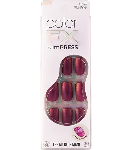 Amazon.com: Kiss colorFX by Impress Press On Nails, Hidden Gem, 30
