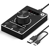 DROK USB Volume Knob with 1.5m Cable, One-Click Mute Button and 3 Modes External Volume Control for Speakers, PC Media Controller for Win 7/8/10/Mac