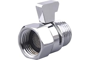 GOVALVE Shower Shut Off Valve G1/2" Standard Connection Brass Water Flow Control Valve with Filter Gasket for Shower Head Water Volume Adjust