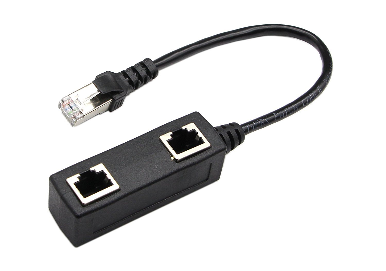 1Pcs RJ45 Male to 2 Female Splitter DSL LAN Network Adapter